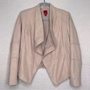 G.I.L.I Got It Love It Leather Drape Front Asymmetrical Jacket-Pink-Women’s 2